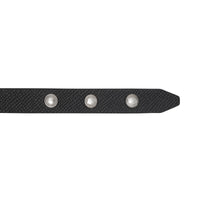 Bracelet en cuir grainé à triple pression - Noir