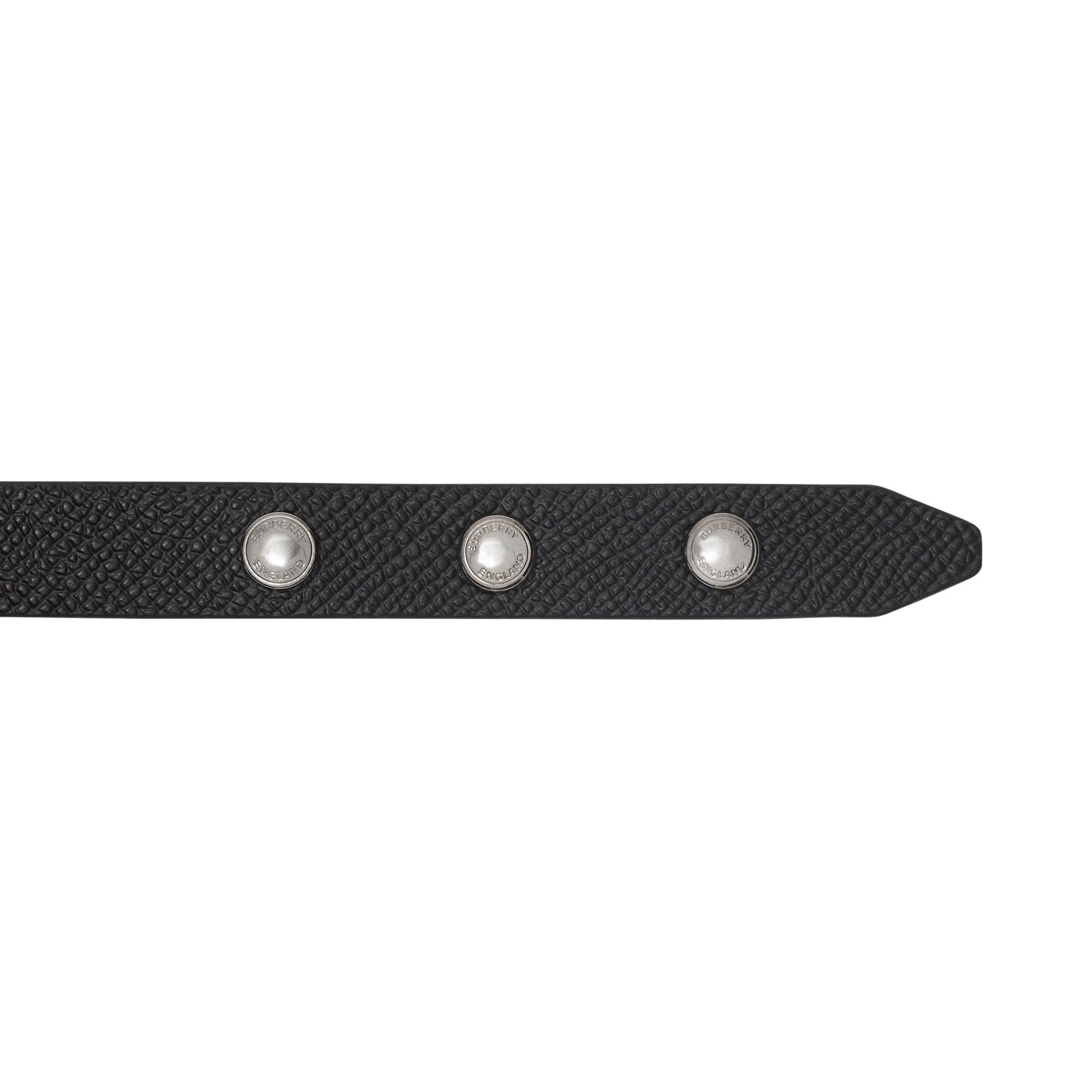 Bracelet en cuir grainé à triple pression - Noir