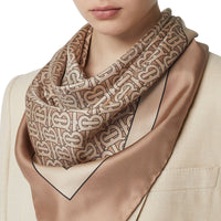 Carré de soie monogram - Camel pâle