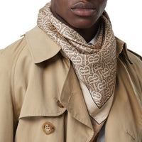Carré de soie monogram - Camel pâle