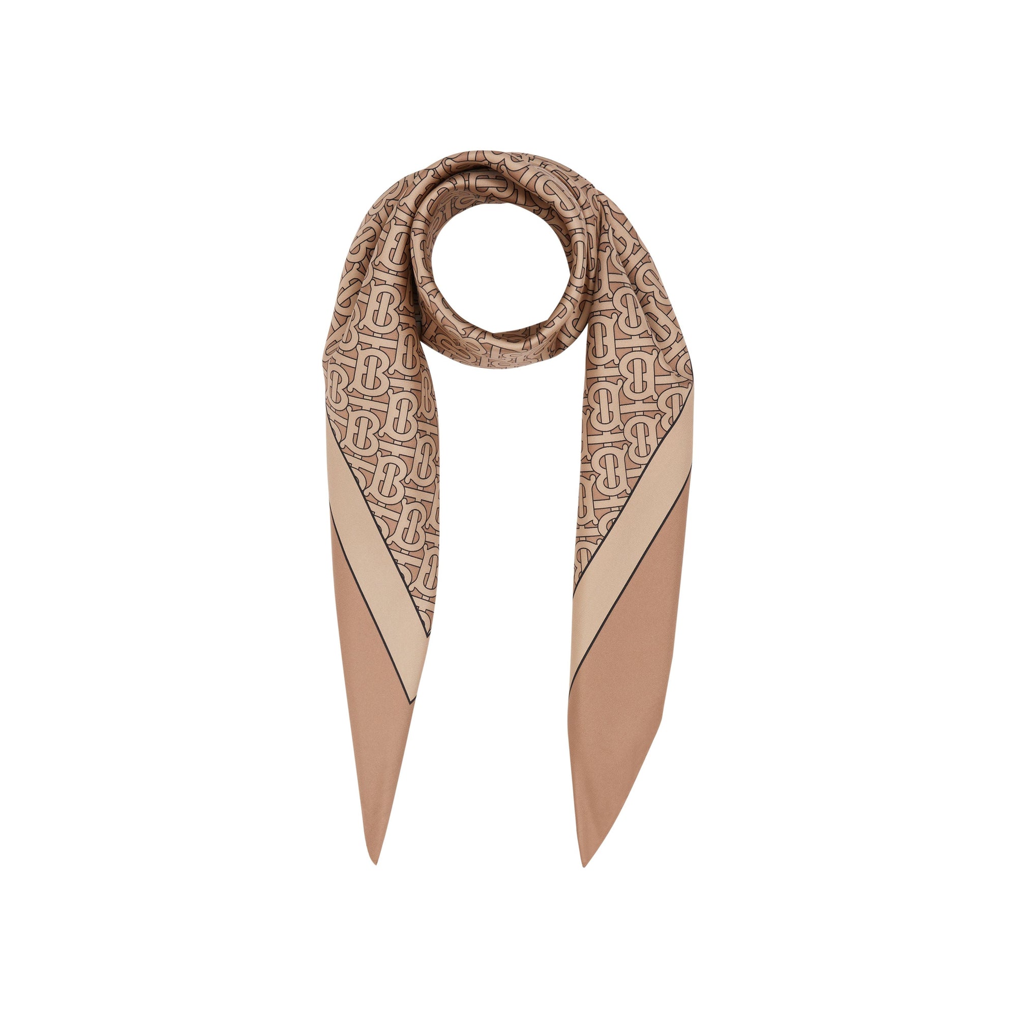 Carré de soie monogram - Camel pâle