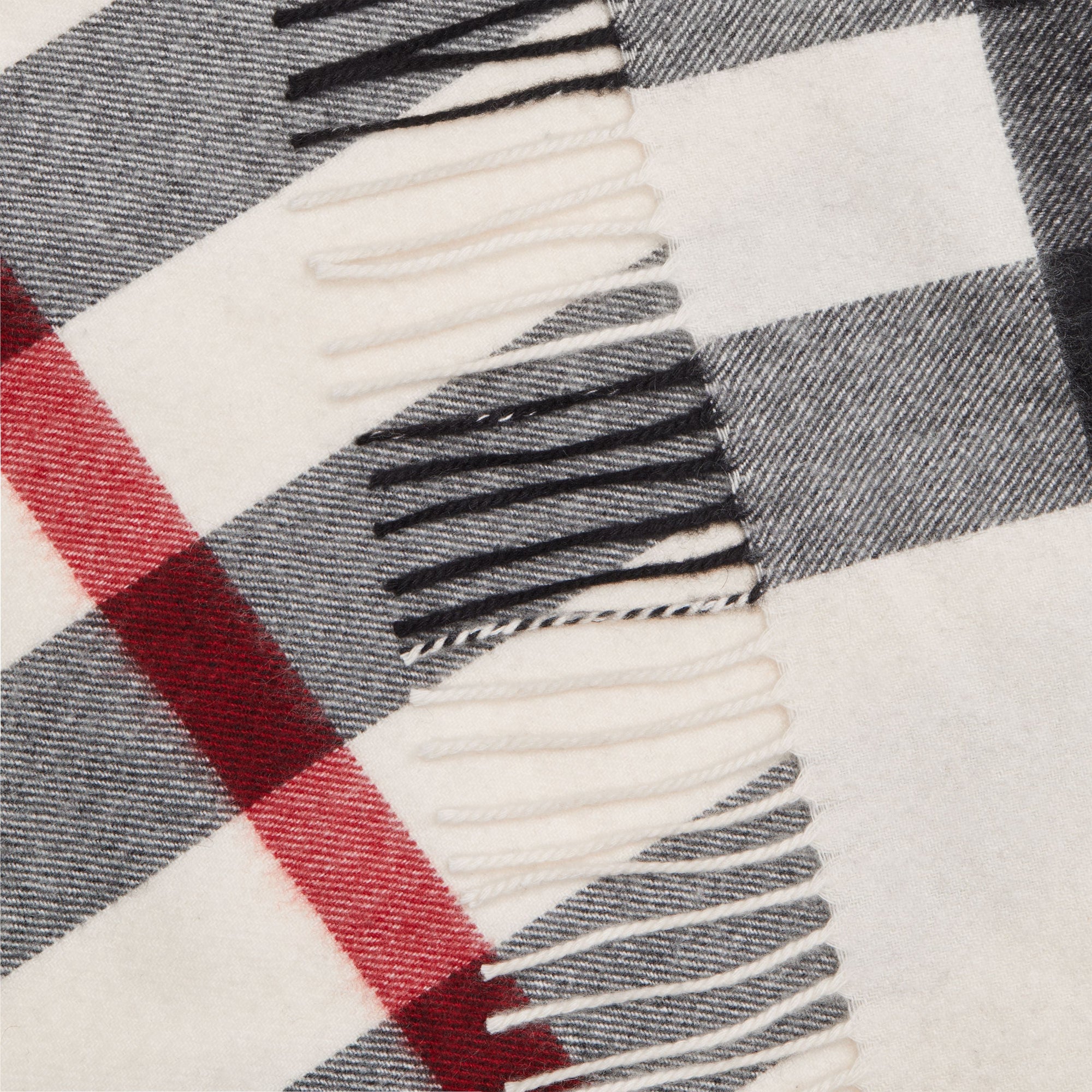 Bandana Burberry en cachemire check - Blanc Naturel
