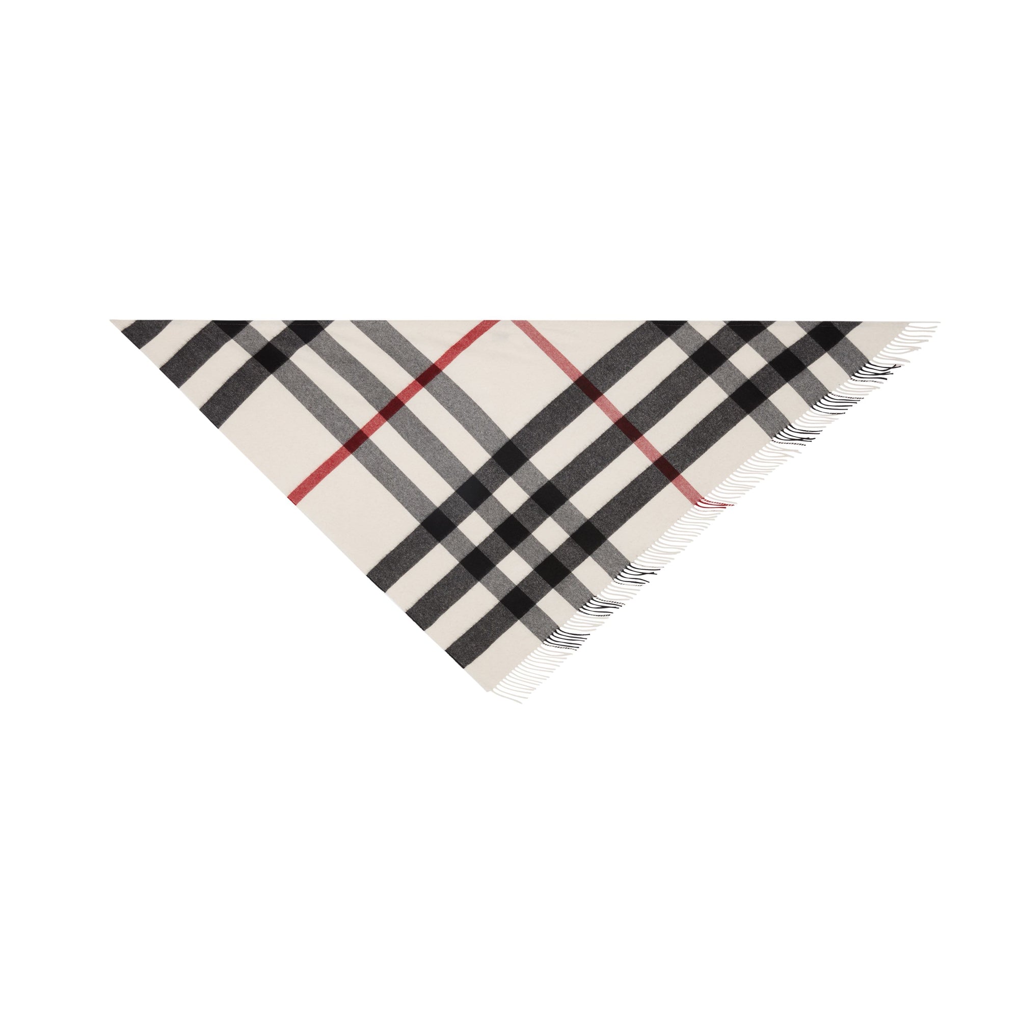 Bandana Burberry en cachemire check - Blanc Naturel