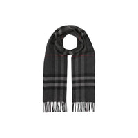 Écharpe classique en cachemire check - Anthracite