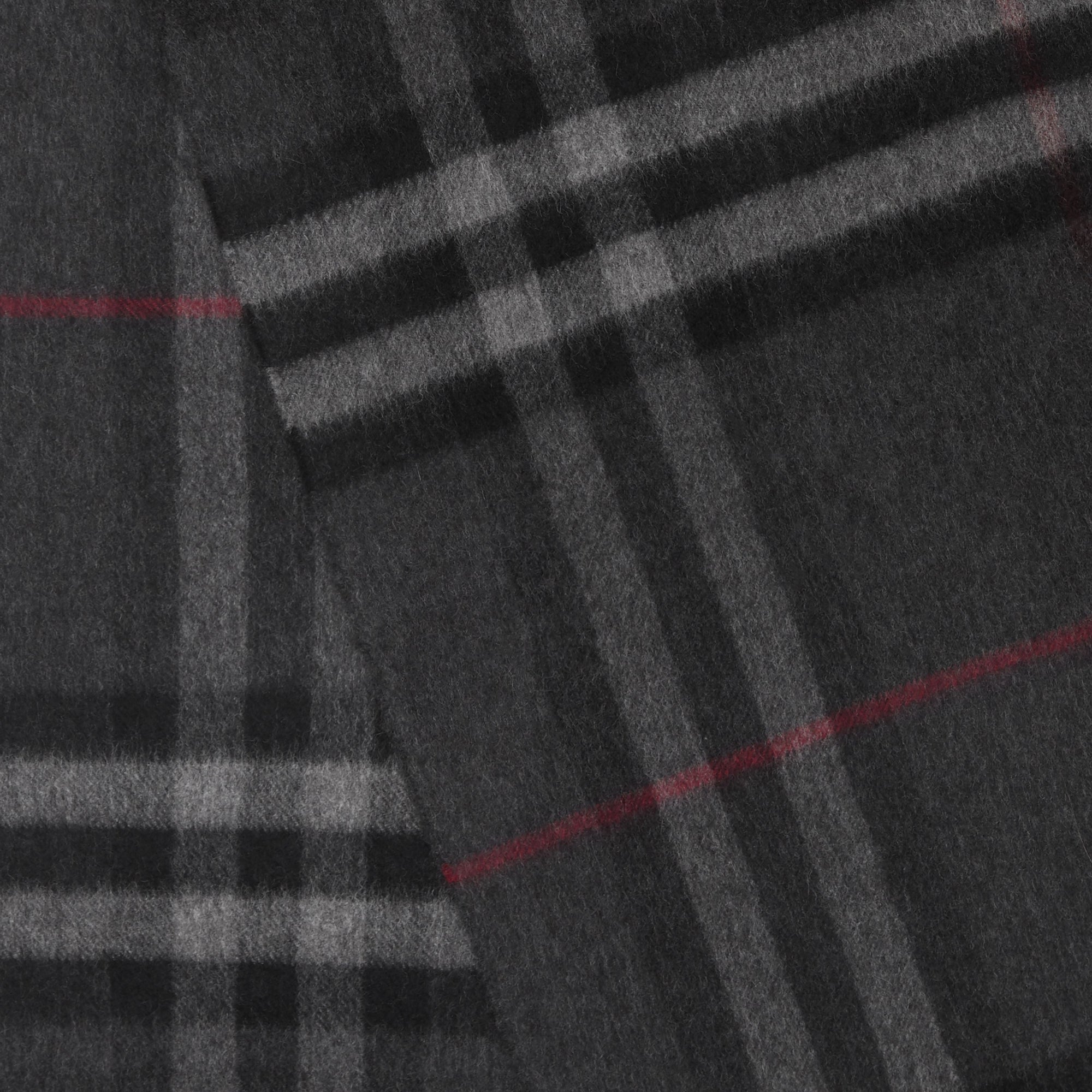 Écharpe classique en cachemire check - Anthracite