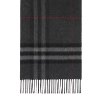 Écharpe classique en cachemire check - Anthracite
