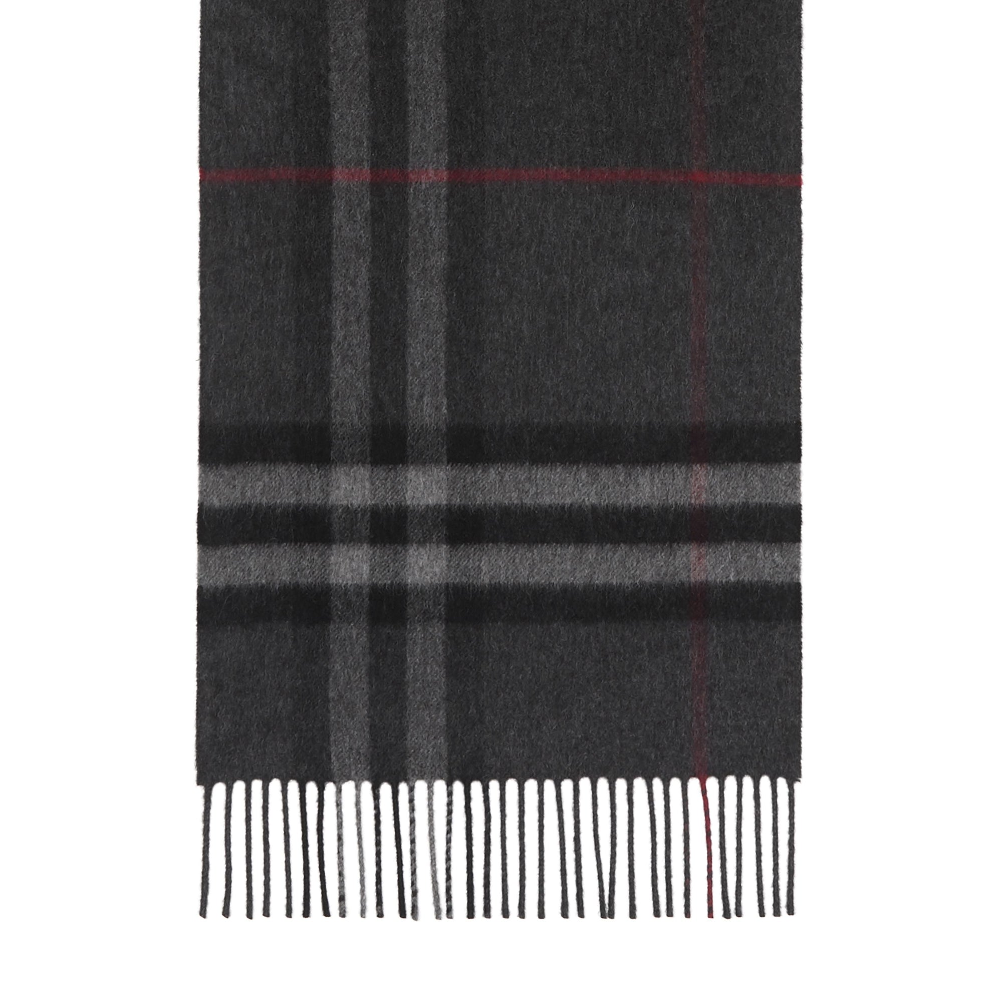 Écharpe classique en cachemire check - Anthracite