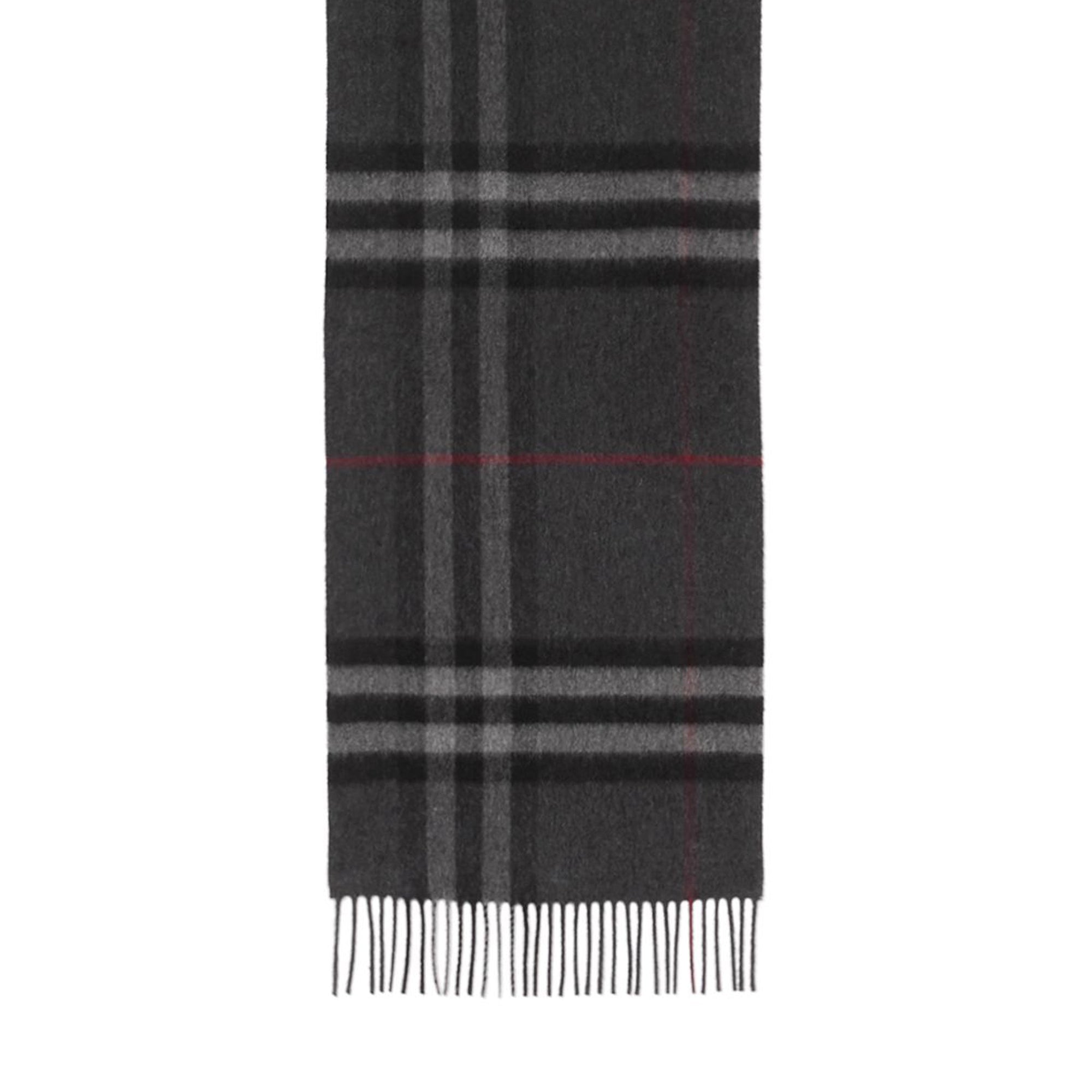 Écharpe classique en cachemire check - Anthracite