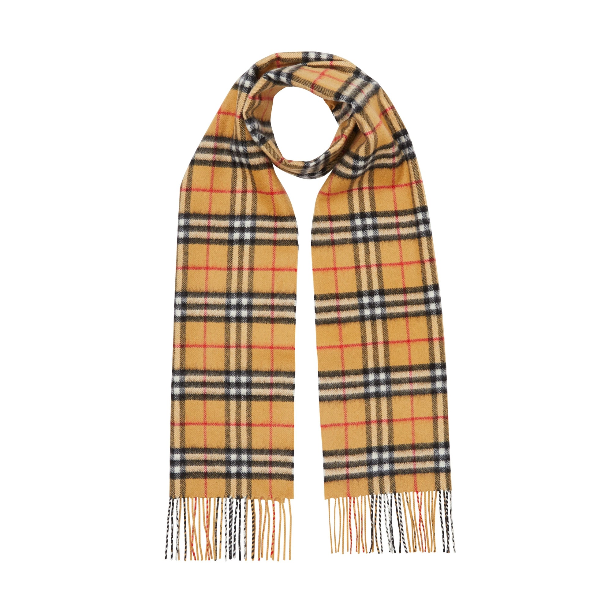 ANTIQUE YELLOW Écharpe classique en cachemire Vintage check