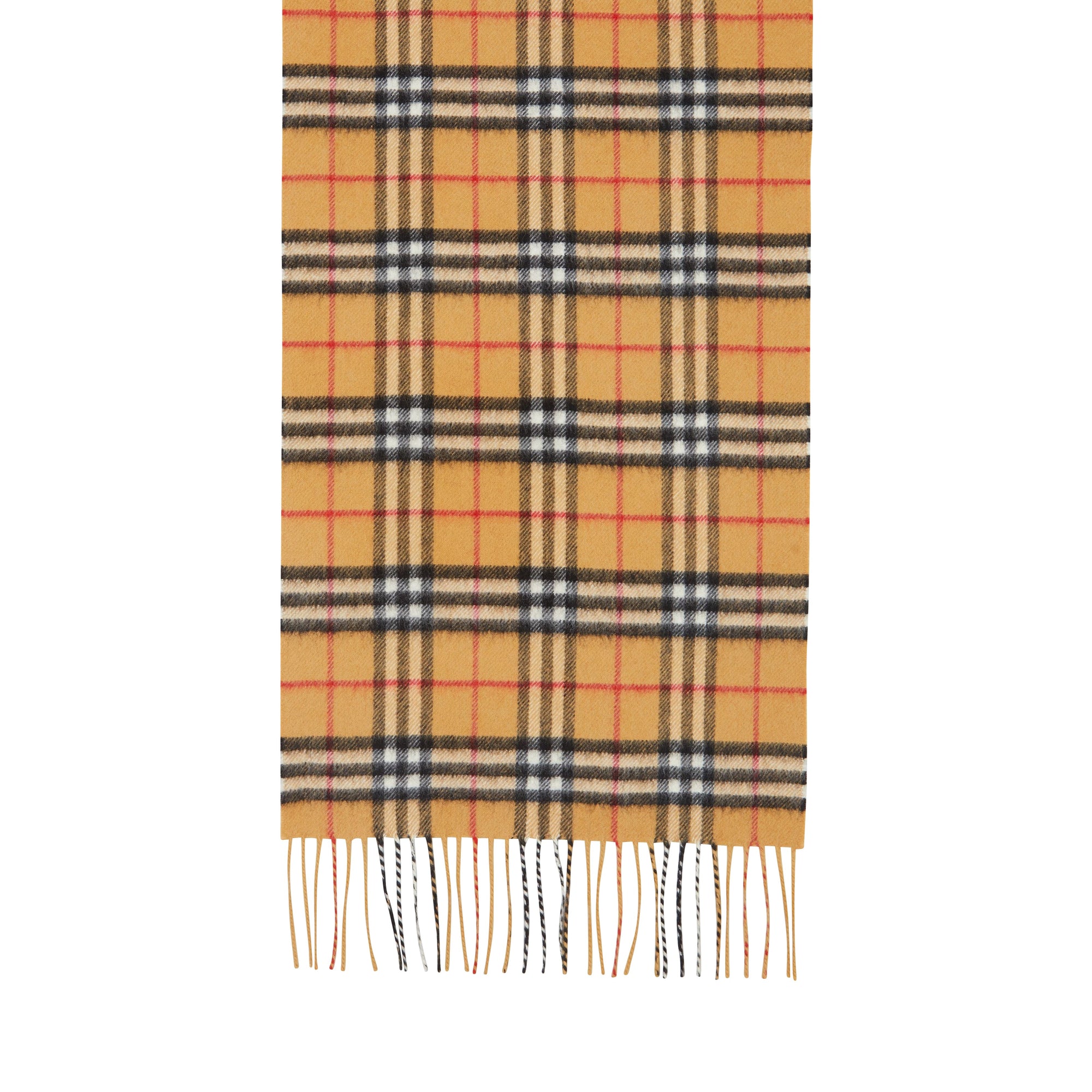 Écharpe classique en cachemire vintage check - Jaune antique