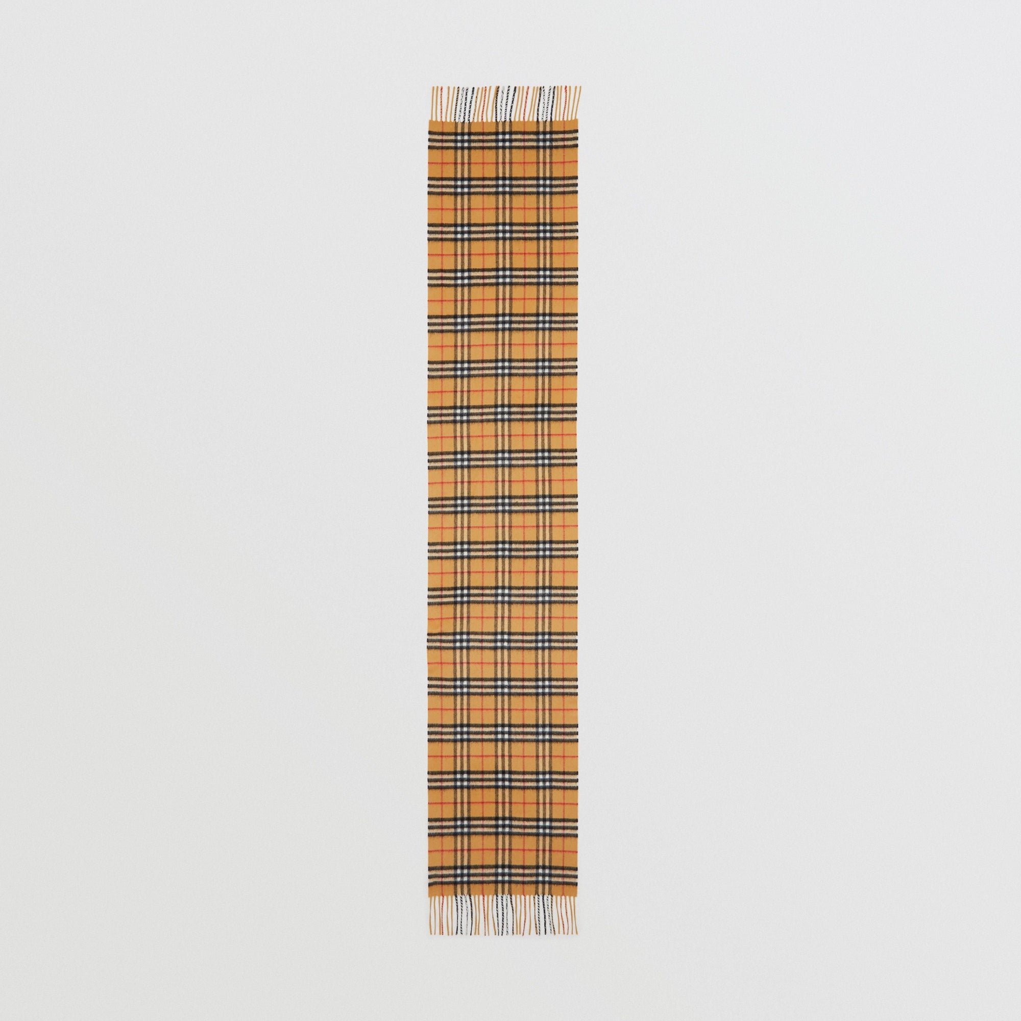 Écharpe classique en cachemire vintage check - Jaune antique