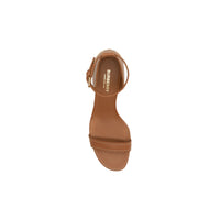 Sandales à talon bottier en cuir avec détail plaqué or - Hâle
