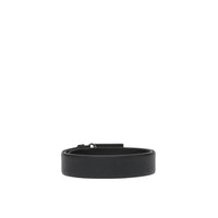 Ceinture en cuir grainé avec boucle plaque - Noir
