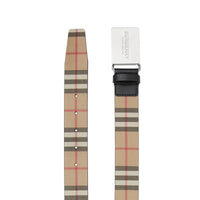 ARCHIVE BEIGE Ceinture en toile écologique Vintage check avec boucle plaque