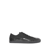 Sneakers en gabardine de coton avec logo - Noir