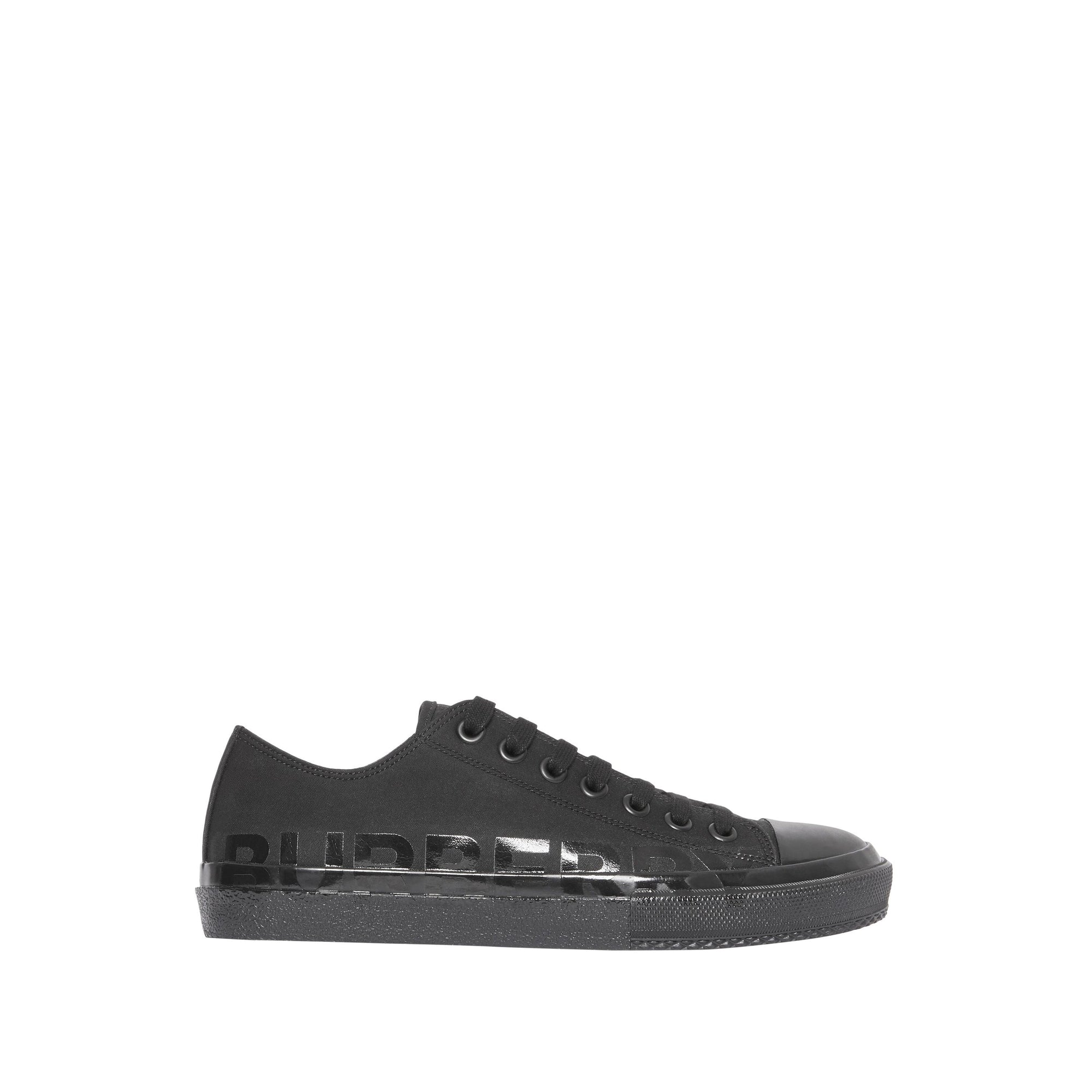 Sneakers en gabardine de coton avec logo - Noir