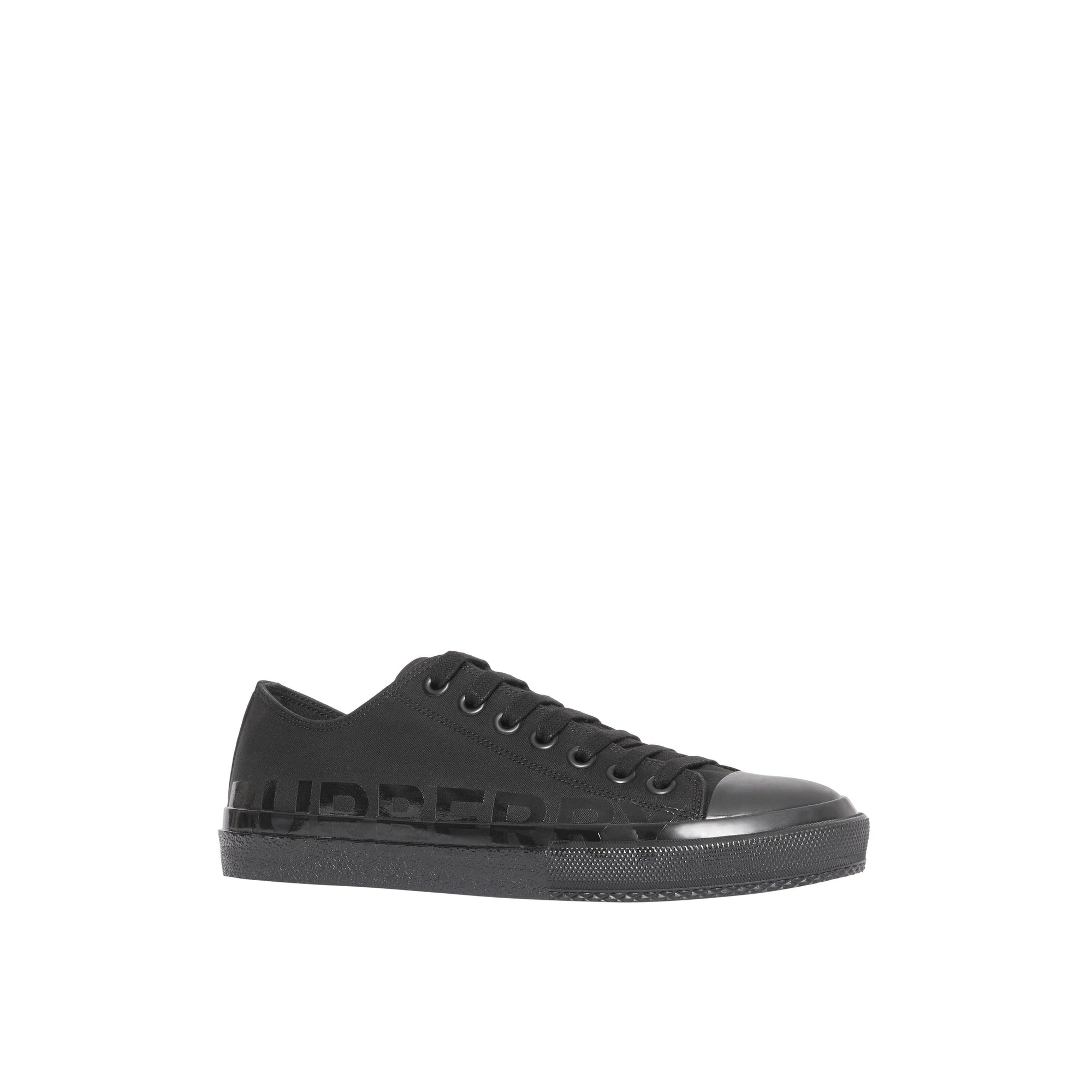 Sneakers en gabardine de coton avec logo - Noir