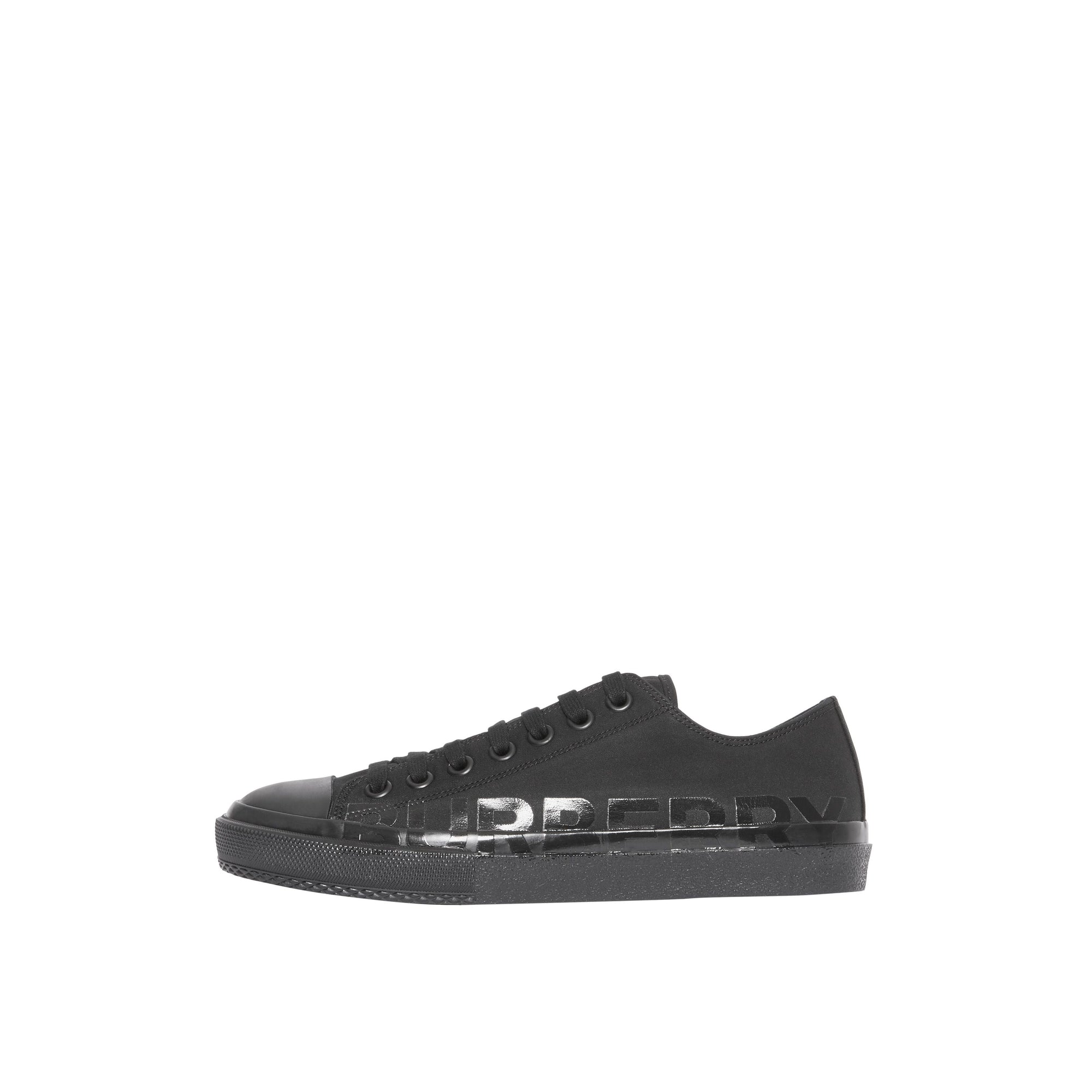 Sneakers en gabardine de coton avec logo - Noir