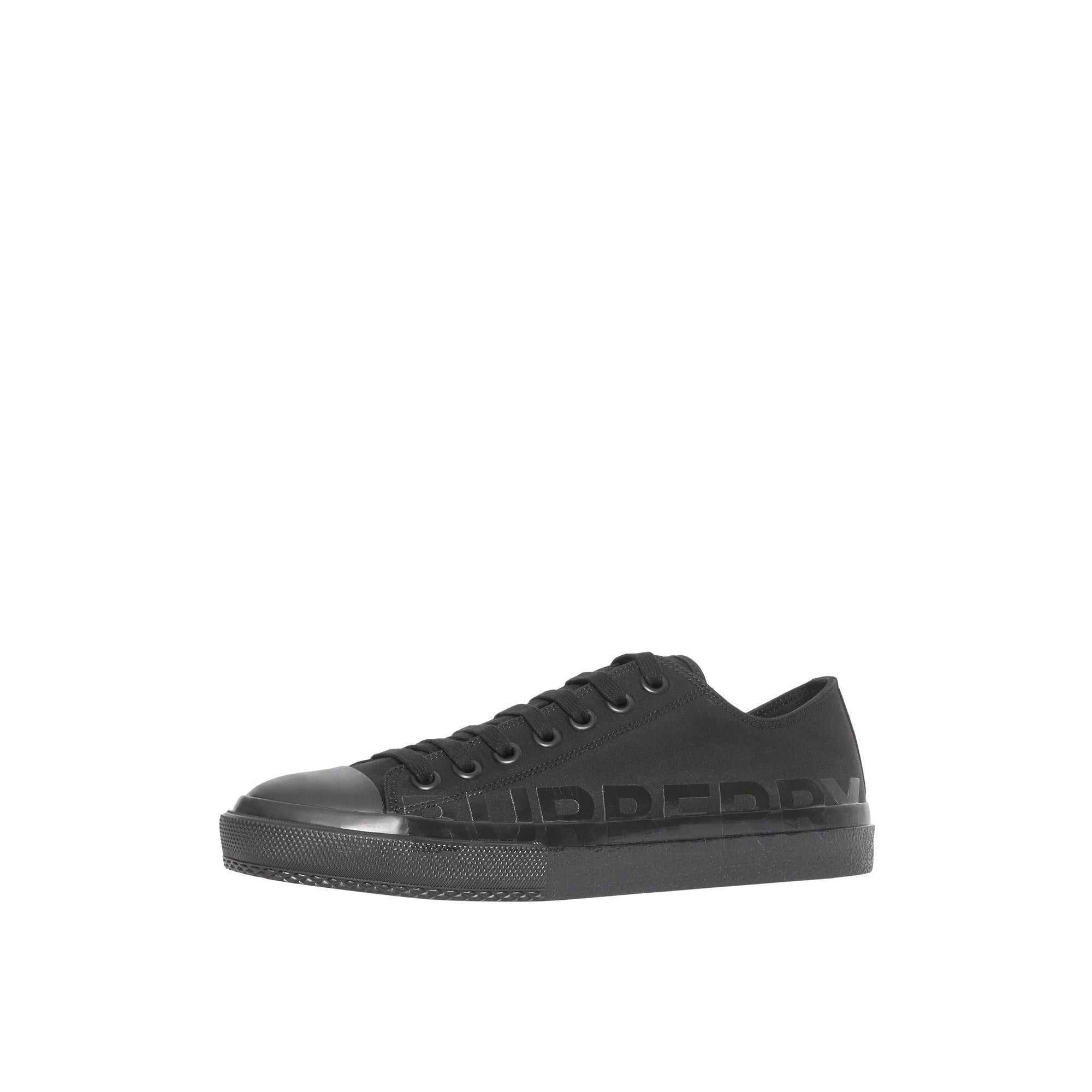 Sneakers en gabardine de coton avec logo - Noir