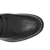 Mocassins en cuir monogram avec boucle en d - Noir