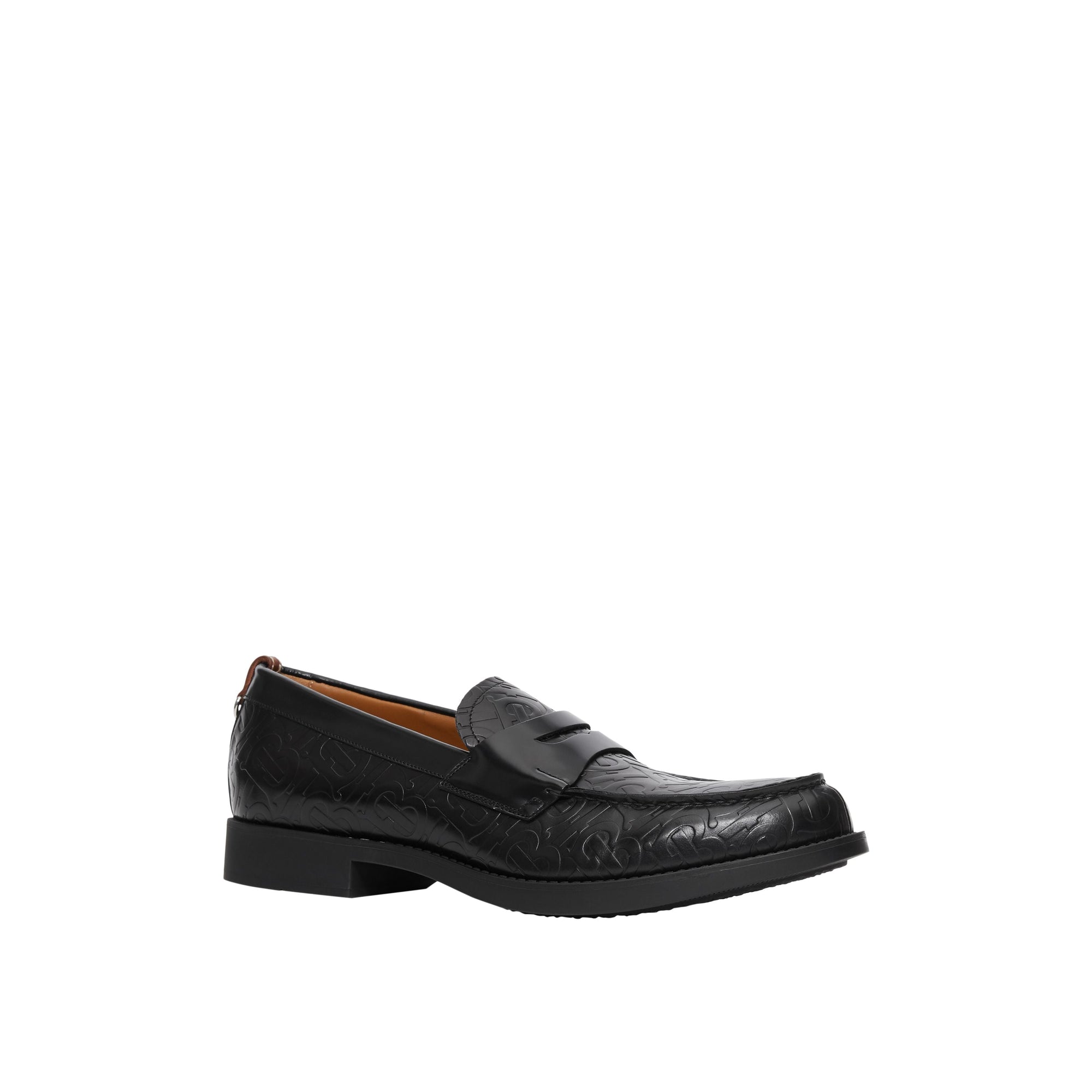 Mocassins en cuir monogram avec boucle en d - Noir