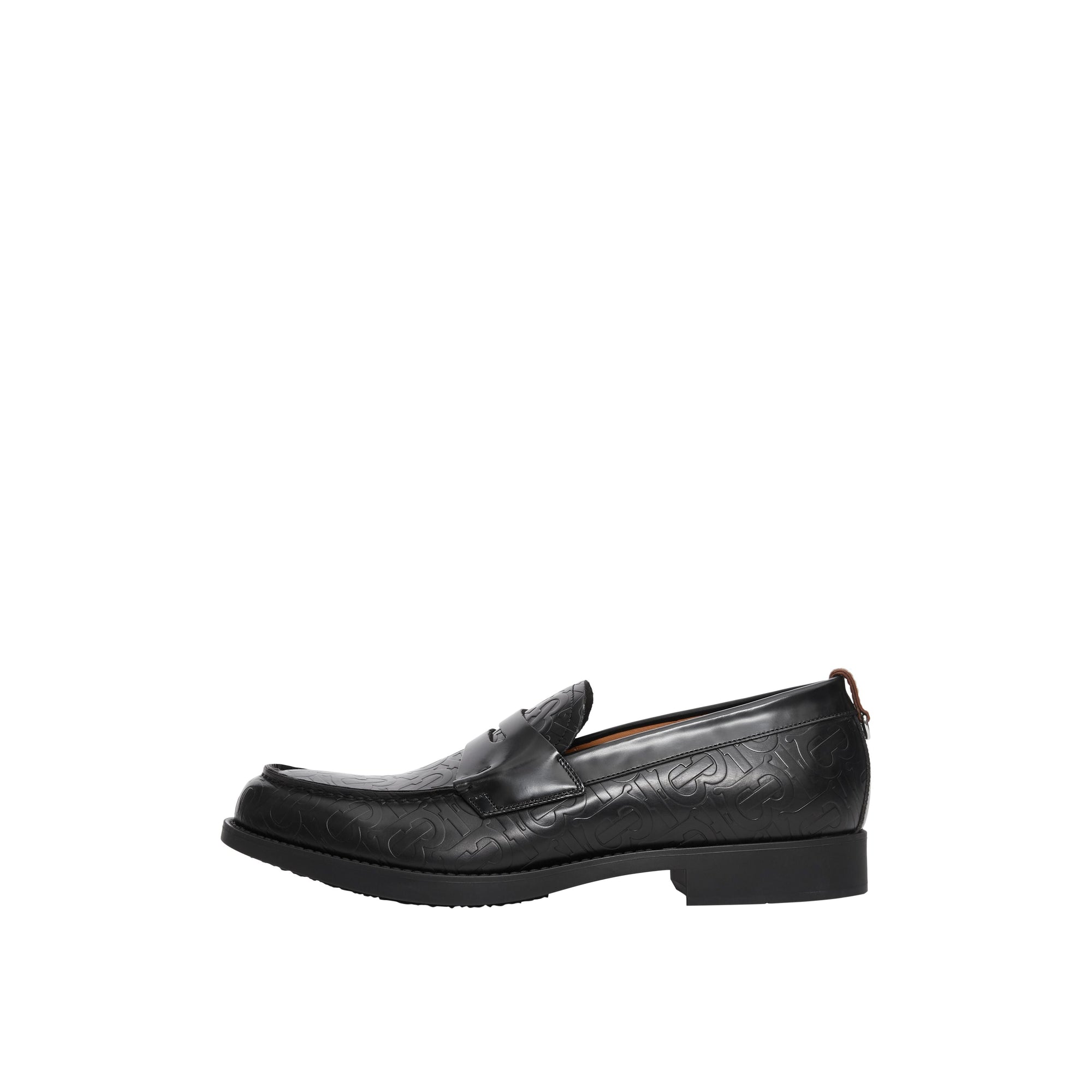 Mocassins en cuir monogram avec boucle en d - Noir