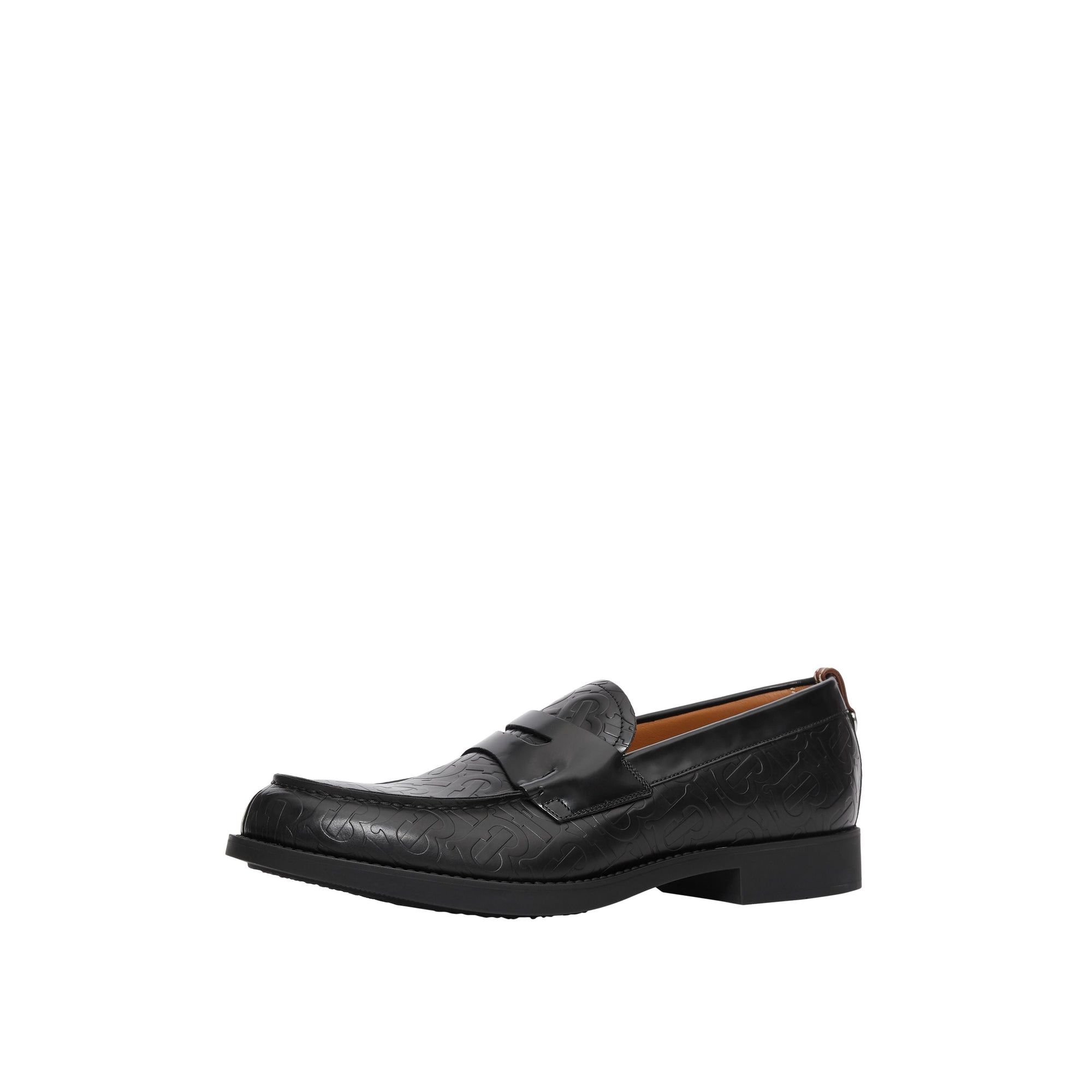 Mocassins en cuir monogram avec boucle en d - Noir