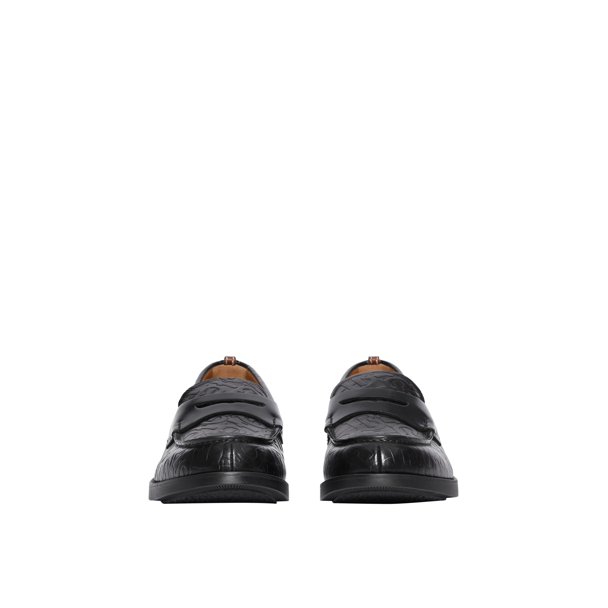Mocassins en cuir monogram avec boucle en d - Noir
