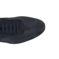 Chaussures à lacets en cuir velours avec néoprène - Marine