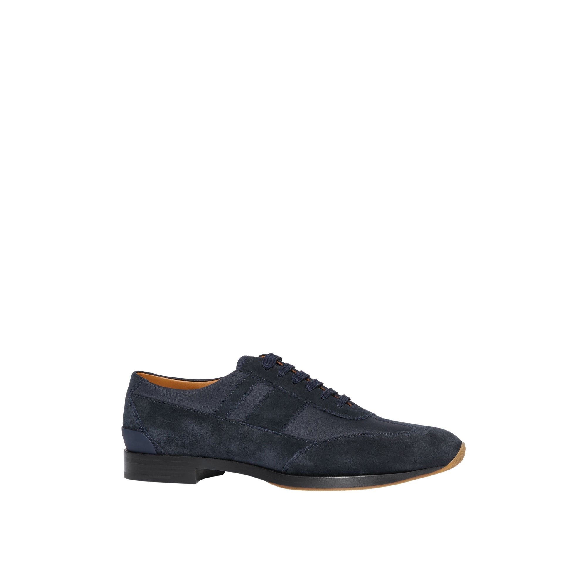 Chaussures à lacets en cuir velours avec néoprène - Marine