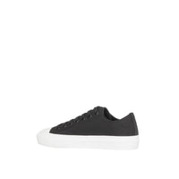 Sneakers en gabardine de coton bicolore avec logo - Noir & blanc
