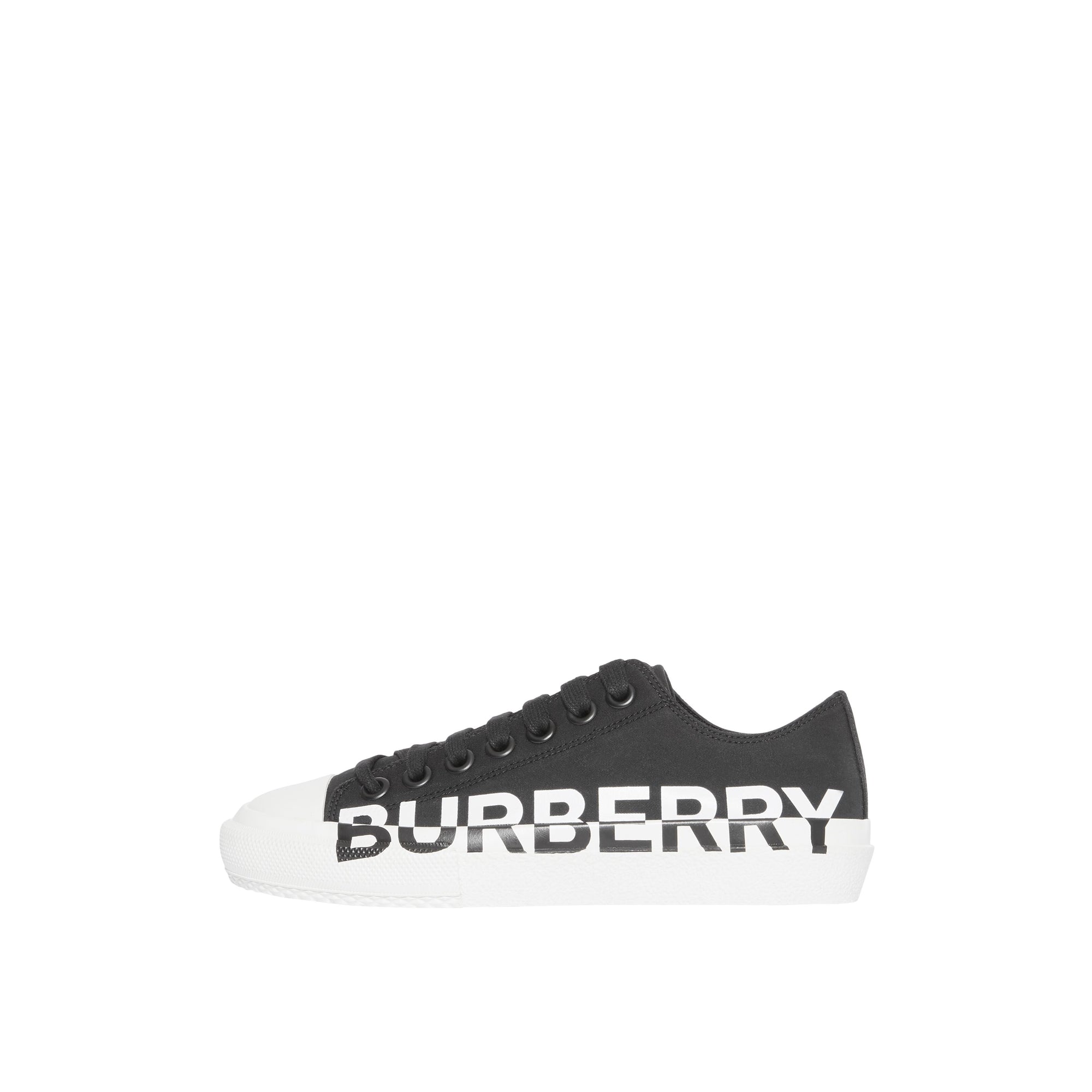 BLACK/OPTIC WHITE Sneakers en gabardine de coton bicolore avec logo