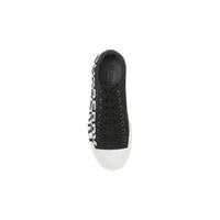 Sneakers en gabardine de coton bicolore avec logo - Noir & blanc