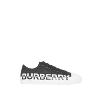 BLACK/OPTIC WHITE Sneakers en gabardine de coton bicolore avec logo