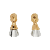 Boucles d'oreilles sabot plaquées or et palladium - Palladio & or clair