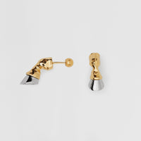 Boucles d'oreilles sabot plaquées or et palladium - Palladio & or clair
