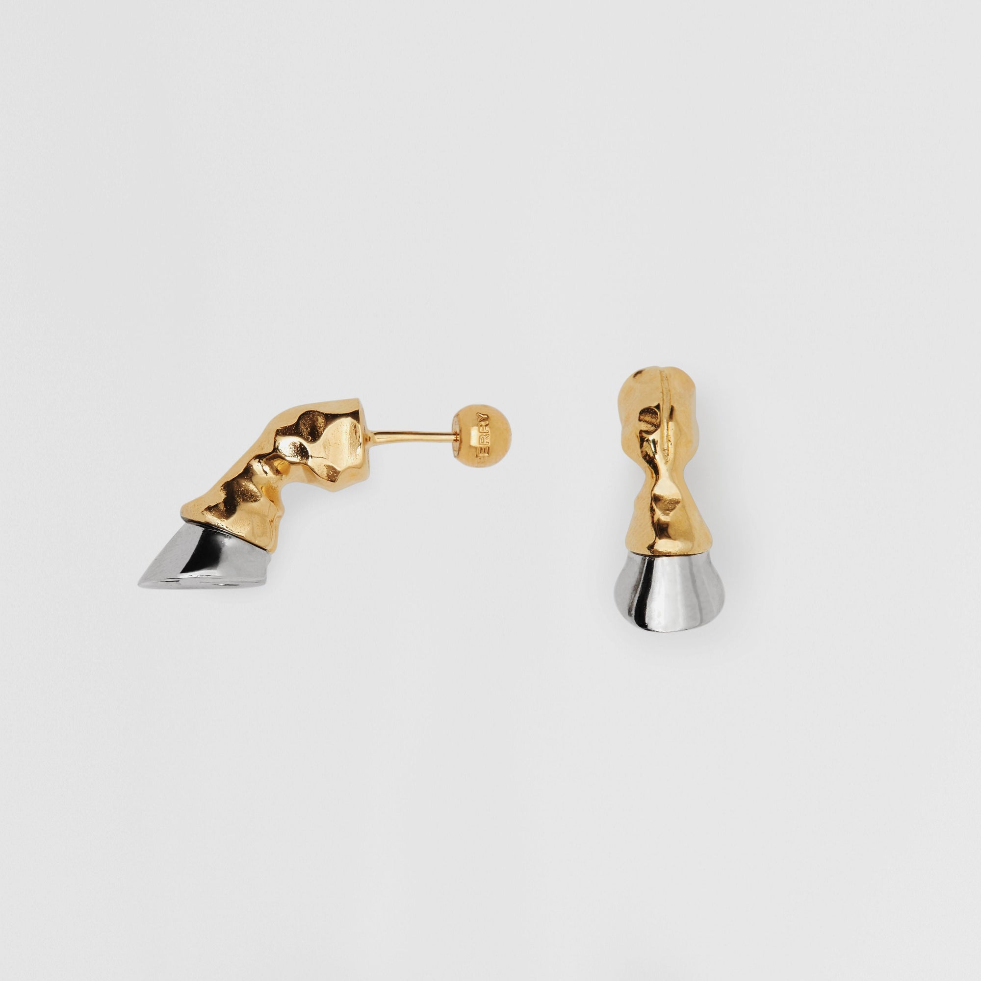 Boucles d'oreilles sabot plaquées or et palladium - Palladio & or clair