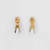 Boucles d'oreilles sabot plaquées or et palladium - Palladio & or clair