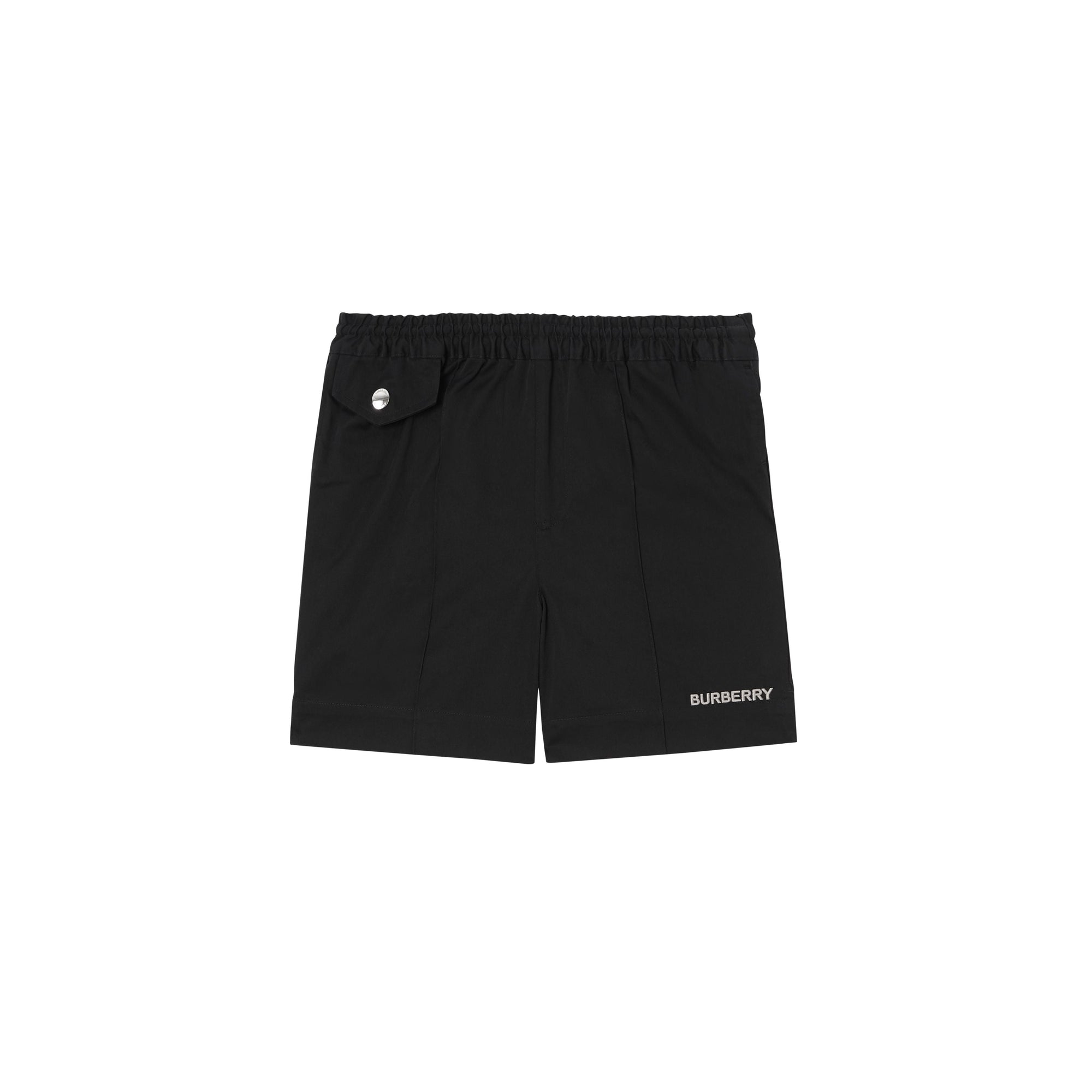 BLACK Short à cordon de serrage en coton avec logo brodé