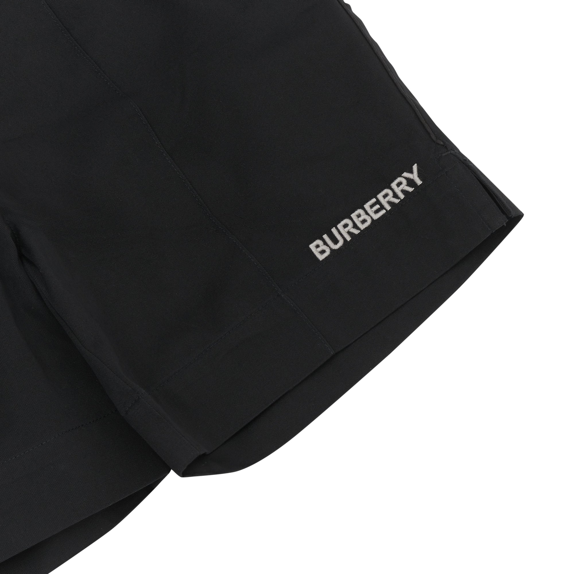 BLACK Short à cordon de serrage en coton avec logo brodé