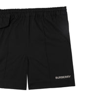 BLACK Short à cordon de serrage en coton avec logo brodé