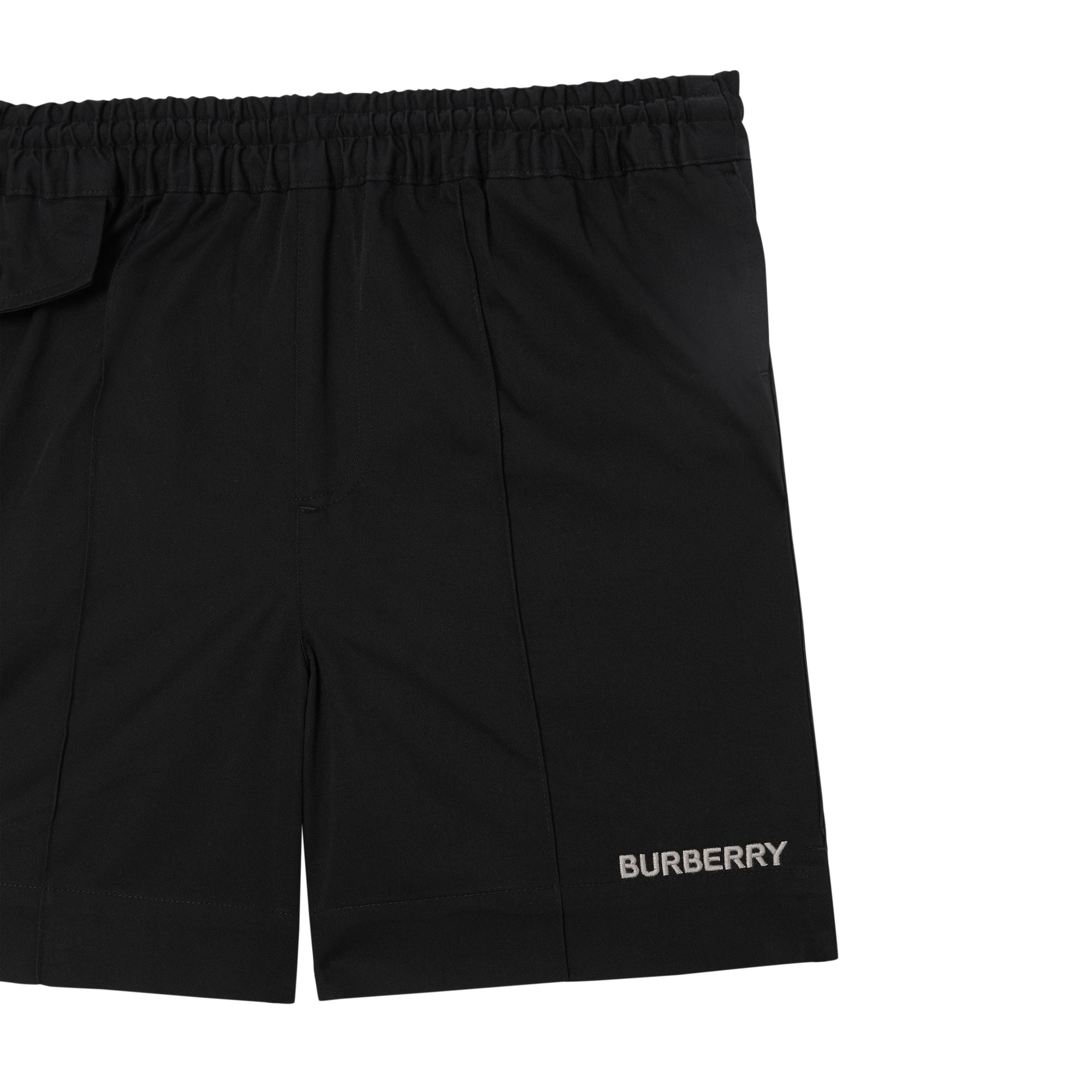 BLACK Short à cordon de serrage en coton avec logo brodé