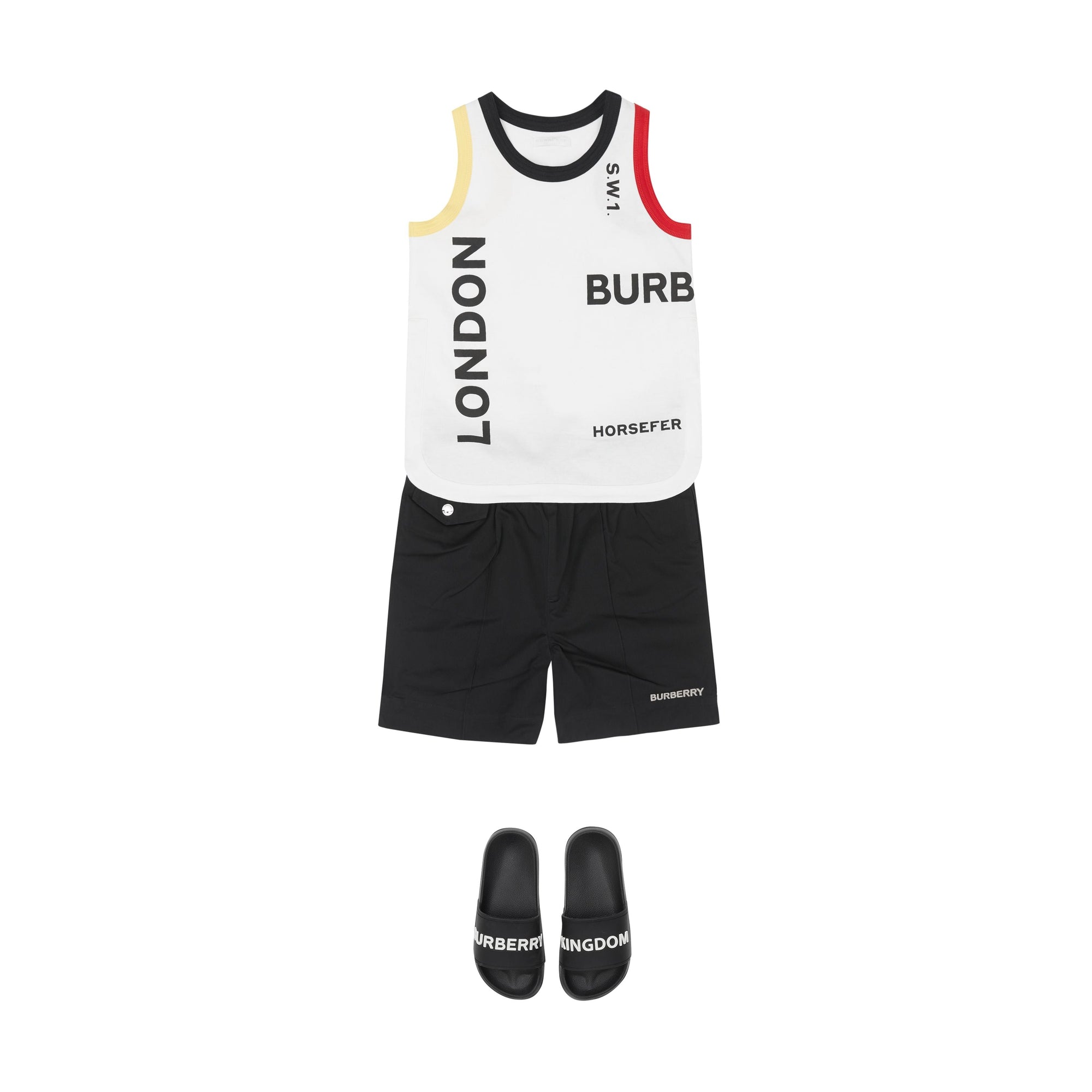 BLACK Short à cordon de serrage en coton avec logo brodé