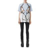 PALE BLUE T-shirt oversize en coton à imprimé licorne