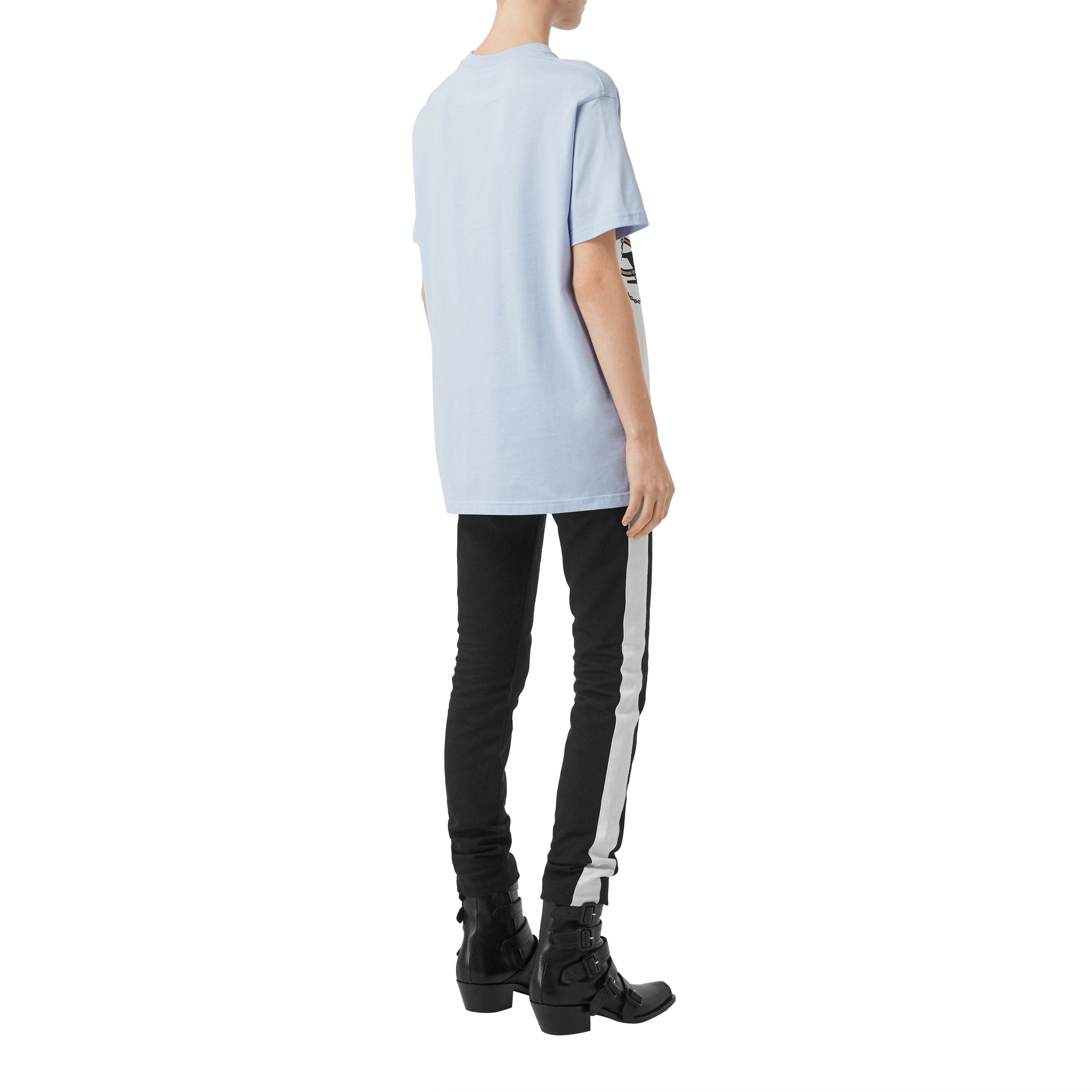 PALE BLUE T-shirt oversize en coton à imprimé licorne