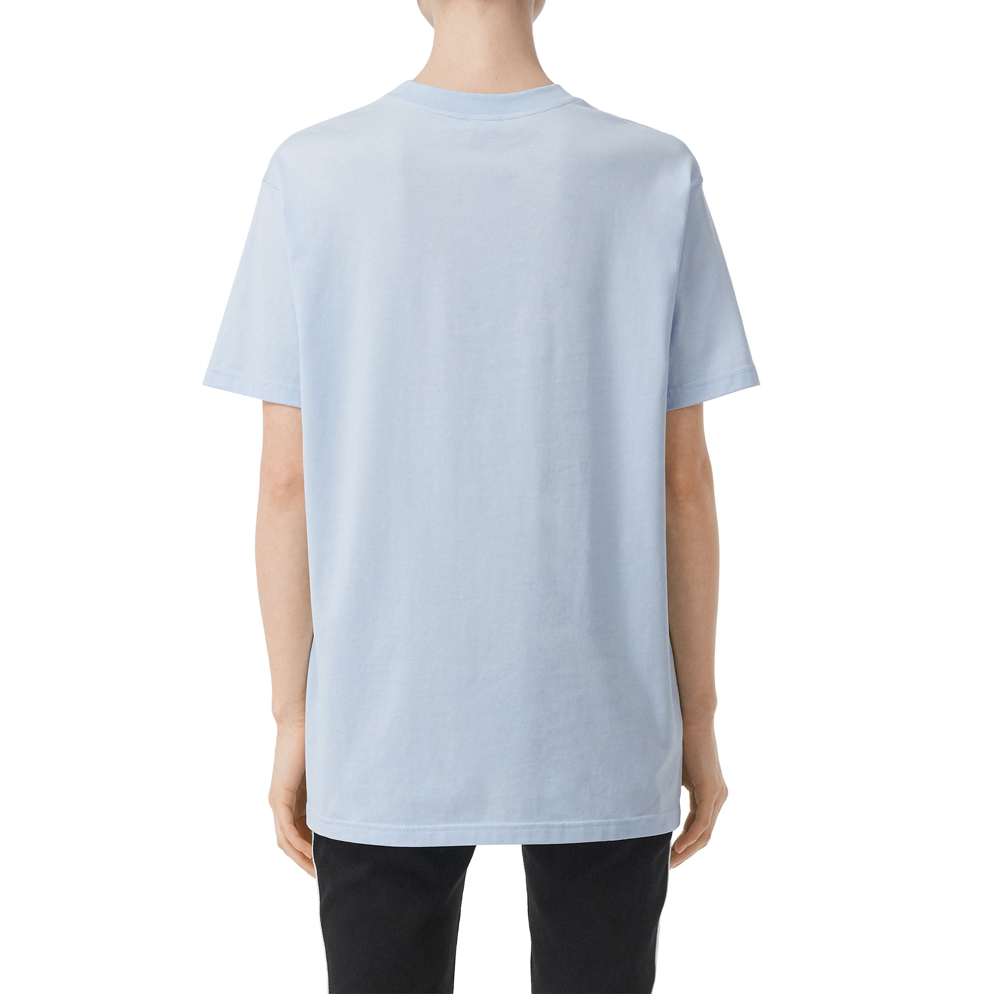 T-shirt oversize en coton à imprimé licorne - Bleu pâle