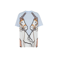 T-shirt oversize en coton à imprimé licorne - Bleu pâle
