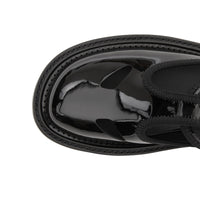 Mules salomés en cuir verni - Noir