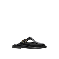 Mules salomés en cuir verni - Noir