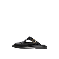 Mules salomés en cuir verni - Noir